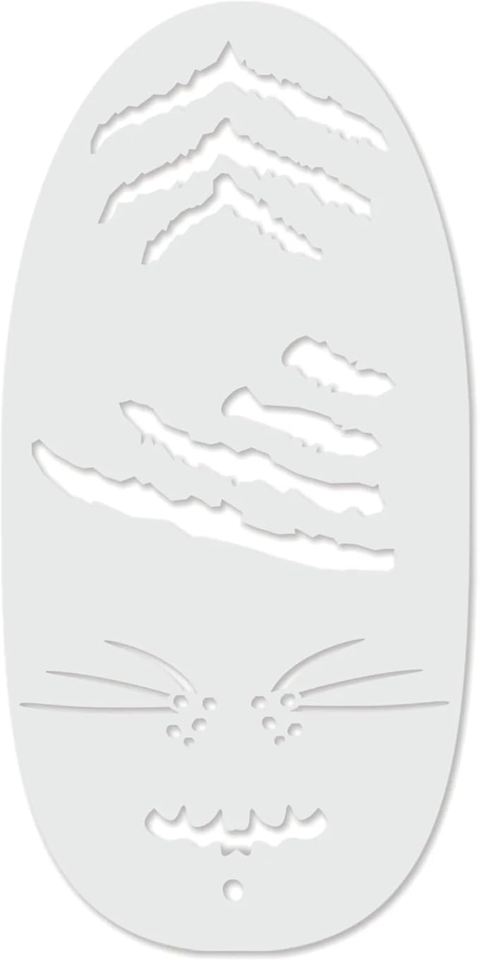 Stencil1FX - Tiger Stripes Eye Makeup Stencil for Costumes, Dress Up, Halloween, Cosplay, Face Painting, Raves, Festivals, Parades, Parties