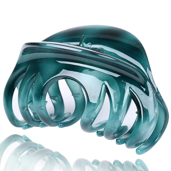 Premium Hair Claw Clips For Thick Hair, Strong Holding Power Claw Hair Clamps Delicate Hair Grip for Women and Girls (Lake Green - 1pcs)