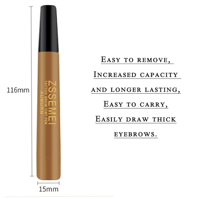 Waterproof Eyebrow Pen for Women - Microblading Tattoo Eye Brow Pencil, Long Lasting All Day, Creates Natural Looking (Auburn - 2 PCS)