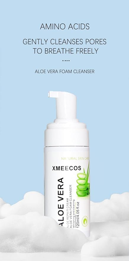 XMEECOS Rose Foam cleanser Rose Repair Cream Cleansing Mousse Make Up Remover Face Wash Cruelty Free (Aloe Vera)