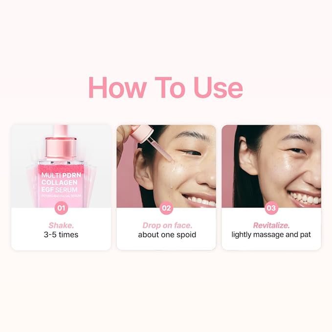 PURITO Multi PDRN + Collagen + EGF Revitalizing Facial Serum | for Glass Skin, Radiance, Elasticity & Hydration | 99% Pure PDRN Complex, Firming & Brightening Booster | Korean Skincare 1.01 fl.oz