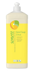 Sonett Organic Hand Soap Citrus 1 Litre Body Care Suitable for Hands, Face and Body (1 Count) Certified Organically Grown