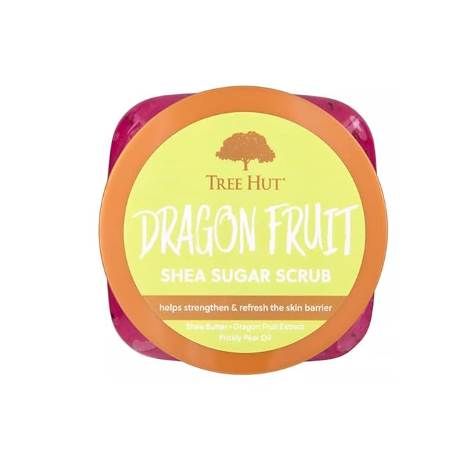 Tree Hut Dragon Fruit Body Scrub, Exfoliating & Hydrating Sugar Scrub with Shea Butter & Essential Oils, Smooth Skin, Body Exfoliator For All Skin Types, Self Care Gifts for Women, Vegan, 18 Oz