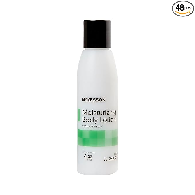 McKesson Hand and Body Lotion for Fragile Skin - Moisturizes Dry, Cracked Skin - Cucumber Melon Scent, 4 oz, 48 Count