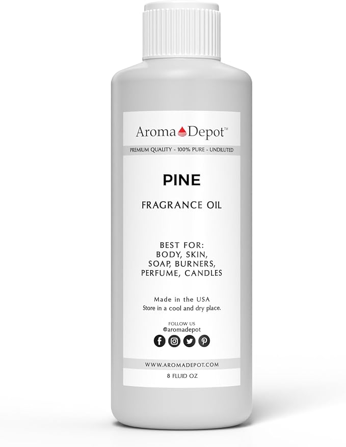 Aroma Depot 8oz / 8 Ounces Pine Perfume Oil for Making, Body Oil, Soap, Candle Making & Incense. Our Version is a Premium Quality Undiluted & Alcohol Free