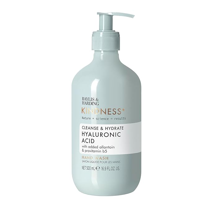 Baylis & Harding Kindness + Hyaluronic Acid, Pear & Orange Blossom Fragrance, 16.9 fl. oz Cleanse & Hydrate Hand Soap (Pack of 3) - Biodegradable Formula - Vegan Friendly