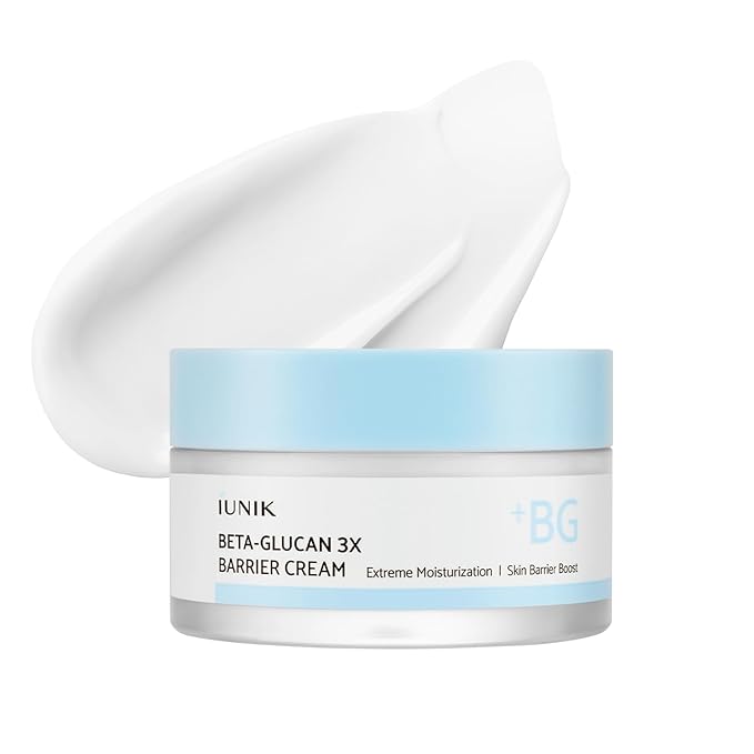 IUNIK Beta-Glucan Non-Sticky Deep Moisture Hydration 3x Barrier Cream Day&Night Moisturizer Quick Absorption Barrier Strengthening for Sensitive Dry Skin with Shea Butter Panthenol Korean Skincare