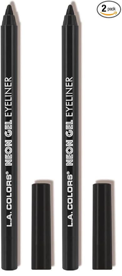 L.A. COLORS Gel Eyeliner, Midnight Black CP630 (Pack of 2)
