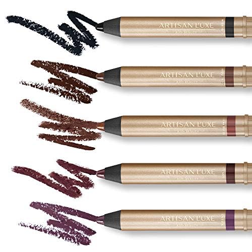 Artisan L'uxe Beauty Velvet Jumbo Eyeliner Pencil & sharpener set Smokey Eyes in 3 Minutes Water Proof, Smudge Proof, Long Lasting Age Defying Essential Oils Midnight (Shade: Black)