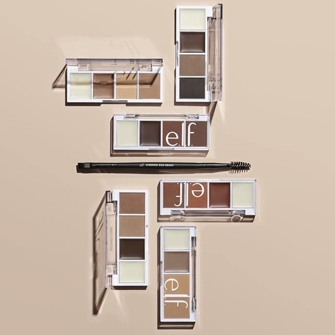 e.l.f. Bite-Size Brow, Mini Brow Quad with Ultra-Pigmented Waxes & Powders, Eyebrow Grooming & Makeup Kit, Taupe, 0.14 Oz