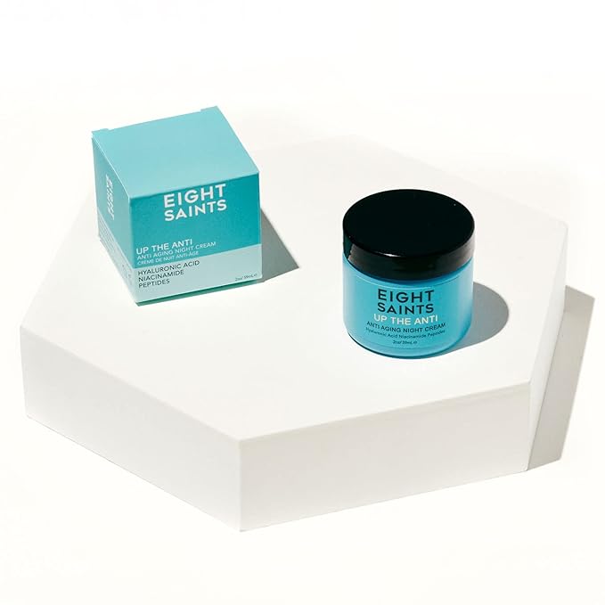 Eight Saints Skin Care Up the Anti Night Cream Face Moisturizer to Reduce Fine Lines and Wrinkles, Anti Aging Cream For Face & Neck with Hyaluronic Acid, Niacinamide, and Peptides, 2 Ounces
