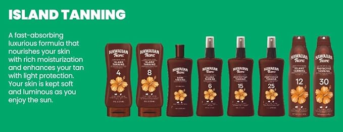 Hawaiian Tropic Sunscreen Protective Dark Tannning Sun Care Sunscreen Lotion - SPF 4, 8 Ounce