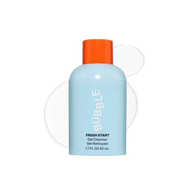 Bubble Skincare Fresh Start Gel Cleanser - Gentle Exfoliating Face Wash for Oily Skin - Gel Cleanser with Aloe Vera Juice + Caffeine to Protect and Soothe Complexion - Summer Skincare Essential (50ml)