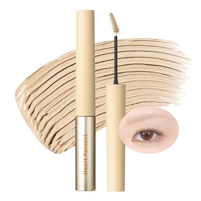 Heart Percent Dote On Mood Fake-Up Browcara, Waterproof Volumizing Long-Lasting Brow Pencil, Fast Fix Ultra-Fine Eyebrow Color Mascara, Cruelty Free, Vegan, 16g, 01. Pale Blonde