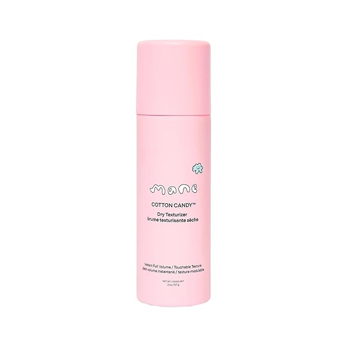 Mane Cotton Candy Travel Size Dry Texture Spray - Volumizing Spray for Fine Hair - Lightweight Hair Styling Spray with Root Lift & Soft Tousled Texture - Heat Protection 380°F - No White Cast (2 Oz)