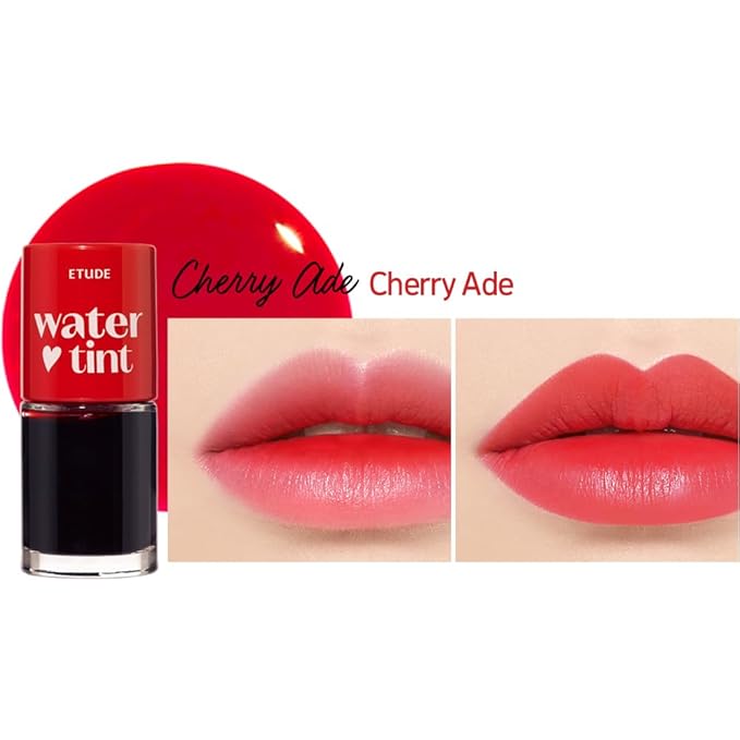 ETUDE Dear Darling Water Tint 3 Color SET (Strawberry Ade+Cherry Ade+Orange Ade, 9g*3) | Vivid Color Lip Stain with Moisturizing Weightless & Non-sticky Finish | Korean Makeup, Perfect for Gift