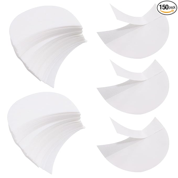 TORMEN 150pcs Eyeshadow Shields,Eyeshadow Stencils Pads, Lint Free Under Eye Patches Prevent Fallout and Residue for Makeup, Eyelash Extensions, Eyeliner, Lip and Tinting Makeup