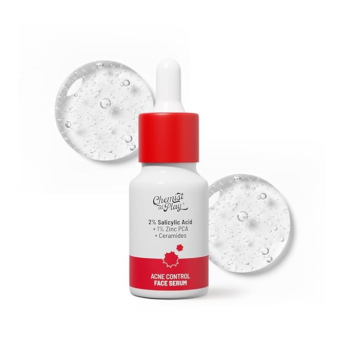 Chemist At Play 2% Salicylic Acid Face Serum | Treats Active Acne | Controls Excess Oil | Fades Acne Marks | Improves Skin Texture | 10ml