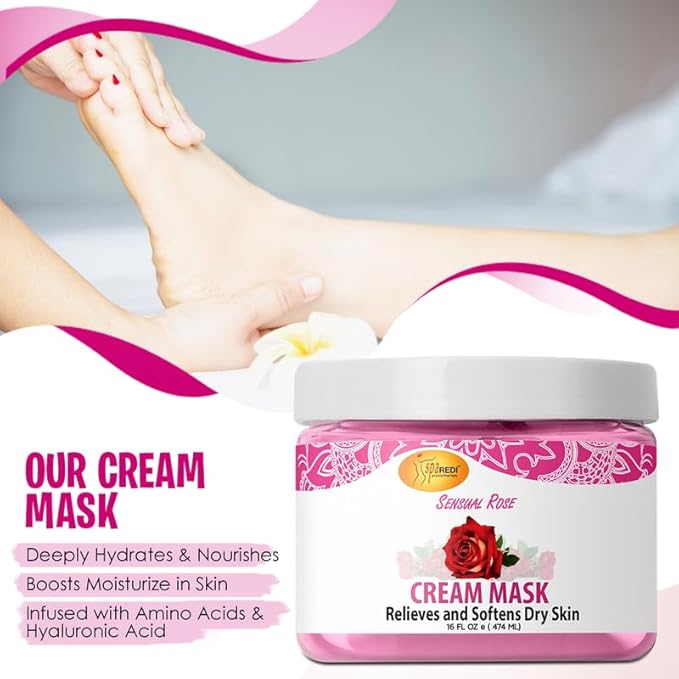 SPA REDI Professional Pedicure & Body Mask - A Concentrated Skin Repair Treatment So Potent, It Requires Gloves for a Visible Transformation on Tough Calluses and Severely Cracked Heels 16 Oz