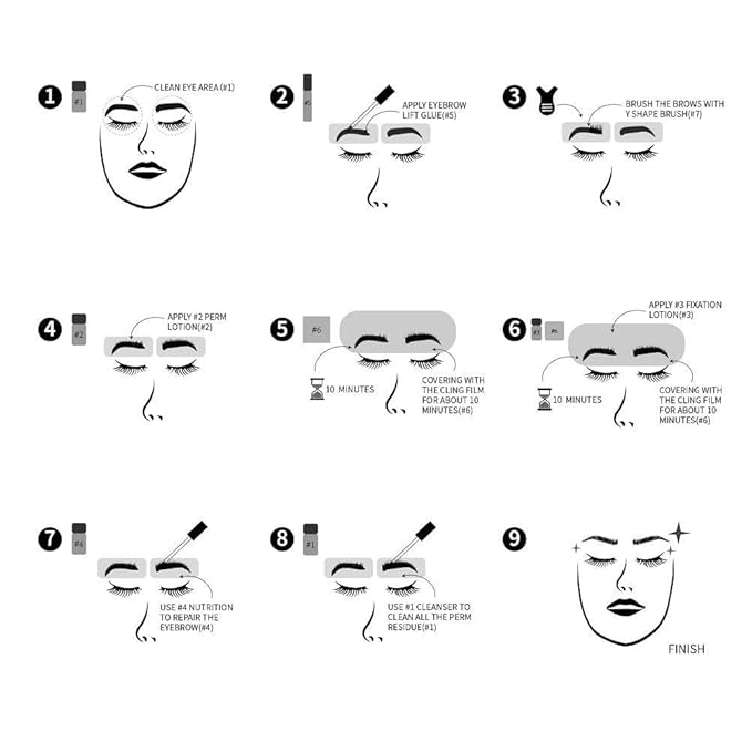 Eyebrow Lamination Kit – DIY Brow Lift Kit for Fluffy, Natural & Fuller Brows, At-Home Brow Perm & Styling Tools, Easy to Use, Long-Lasting Salon Results Up to 6 Weeks