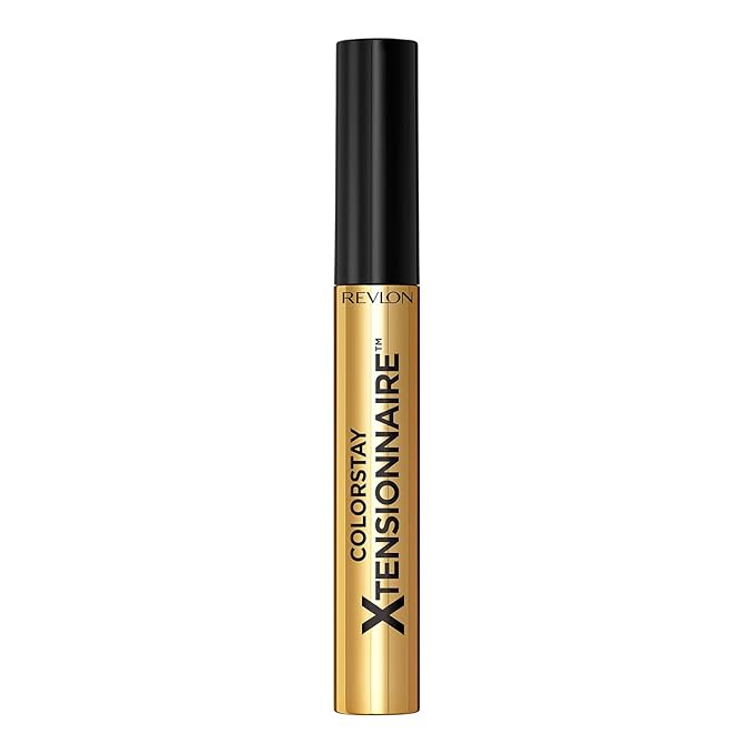Revlon ColorStay Xtensionnaire Lengthening Lash Serum and Mascara In One, Tapered Brush for 2X Longer Looking Eyelashes, Infused with Pro Vitamin B5, Smudge-Proof, 211 Black Waterproof (Pack of 2)