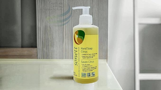 Sonett Organic Hand Soap Citrus 10 fl.oz Body Care suitable for hands, face and body (1 Count) Certified Organically Grown