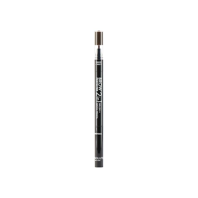 Absolute New York 2-in-1 Brow Perfecter, Dual-Ended Eyebrow Tool, Pencil and Pomade (AEBD04 Chocolate)