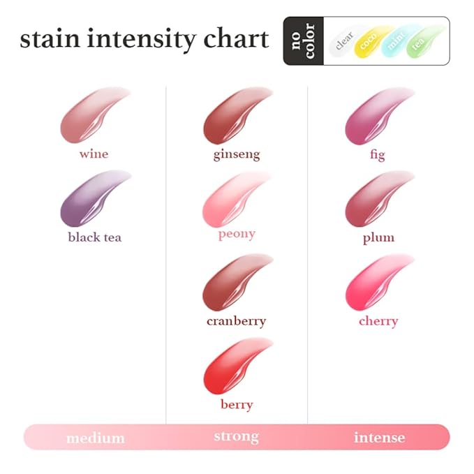 NOONI Korean Lip Oil - Appleberry + Appleplum + Applewine, 0.12 FL Oz Bundle