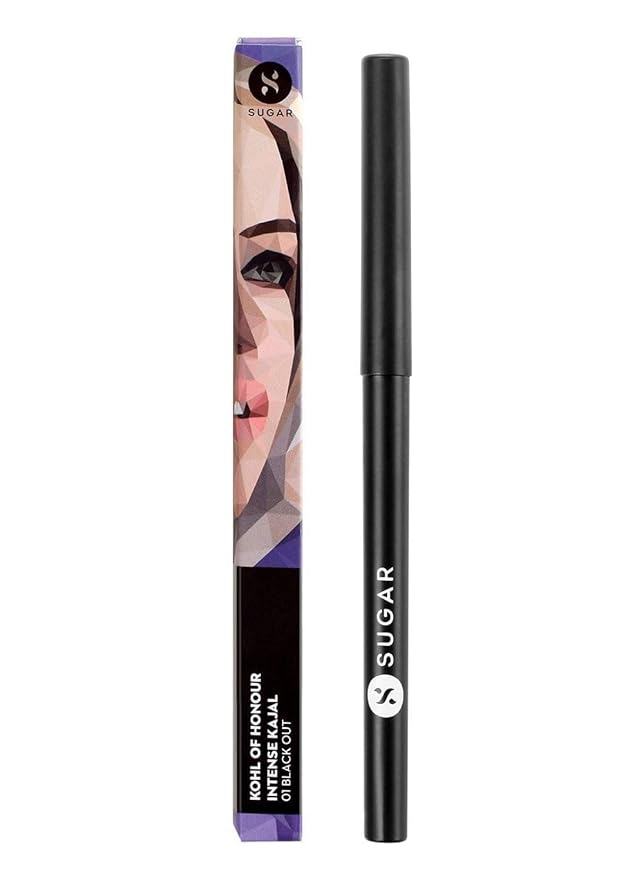 SUGAR Cosmetics Kohl Of Honour Intense Kajal 01 Black Out (Black), 0.25gm