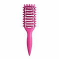 Curl Defining Brush for Curly Hair, Vented Detangling Hair Brush for Wet and Dry Styling, Curved Brush for Shaping and Smoothing Curl Clumps, Lightweight Hair Brush (Red)