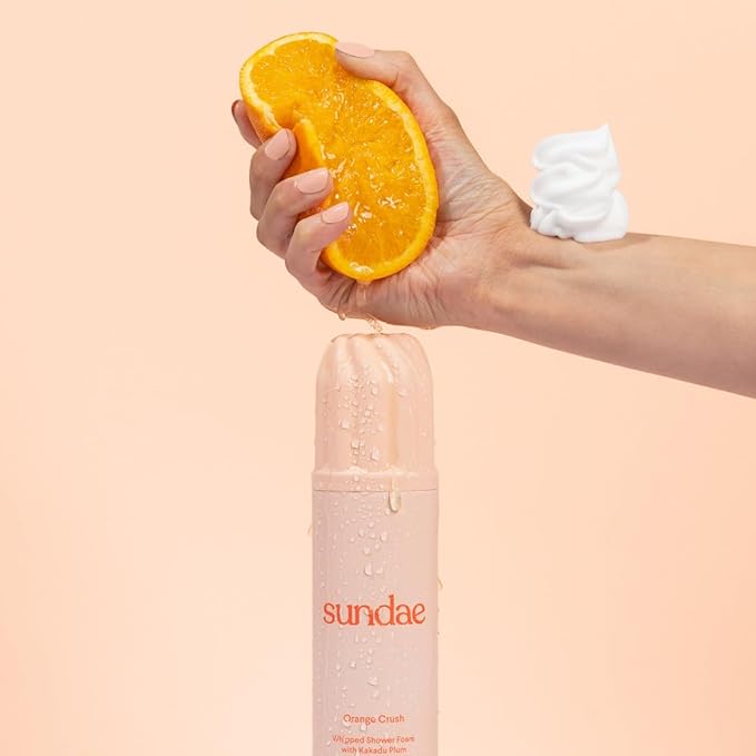 sundae Whipped Shower Foam Orange Foaming Body Wash 8.9 fl oz, 265ml with Kakadu Plum & Finger Lime
