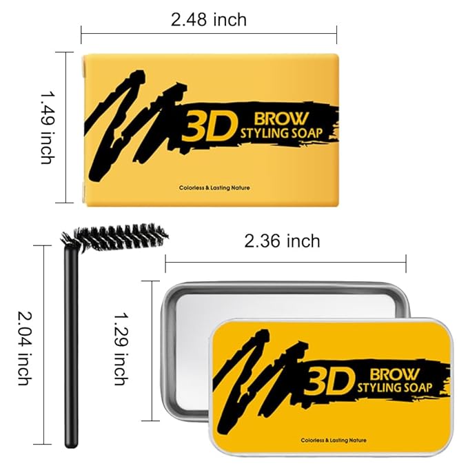 Soap Brows Kit,1Pcs/Set Eyebrow Freeze Styling Wax,Waterproof Long-lasting Eyebrows Enhancer Shaping Clear Tint Gel, Eye Brow Makeup Balm Pomade Cosmetics (1pc 02#)