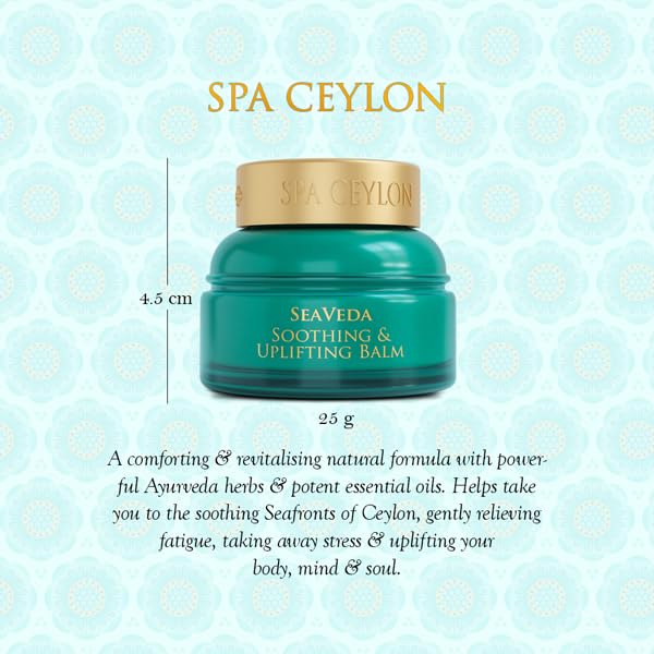 SPA CEYLON ForestVeda Soothing & Calming Balm, Essential Oil Balm, Vegetarian, Silicone & Paraben Free, 25g (Peppermint, Eucalyptus, Lemongrass, Rosemary)