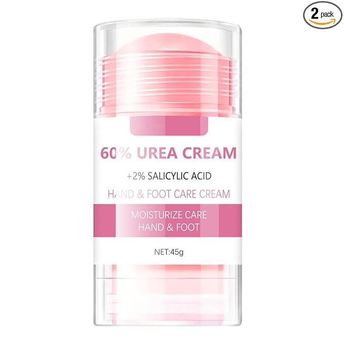 Grospe 60% Urea plus 2% Salicylic Acid Hand and Foot Cream, Peach Scented Hand and Foot Moisturizer for Rough and Dry Cracked Hands, Elbows, Feet and Heels, Exfoliating Repair Balm, 1.58 OZ