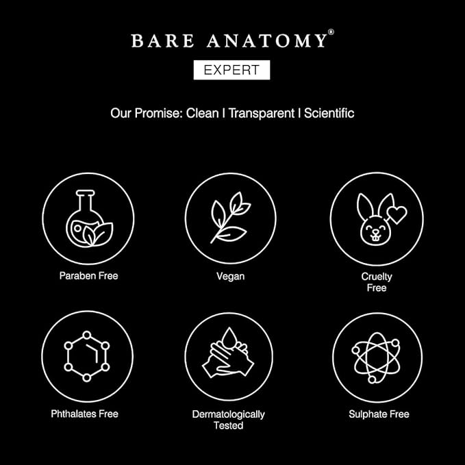 Bare Anatomy Anti Frizz Hair Mask | 250ml | Powered By Hyaluronic Acid & Fatty Acids | For Deep Conditioned & Frizz Free Hair | Sulphate & Paraben Free | Women & Men