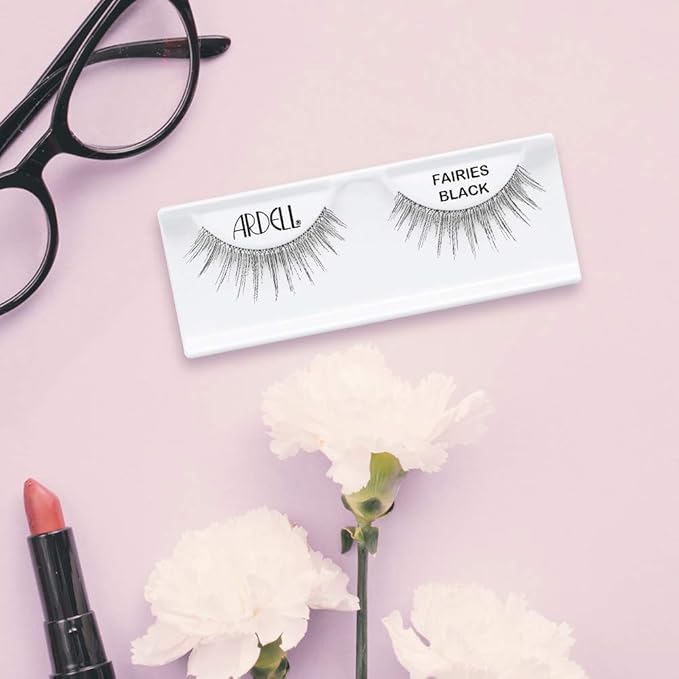 Ardell Natural False Eyelashes Fairies - Black, Lightweight Reusable Strip Lashes, 4 Pack