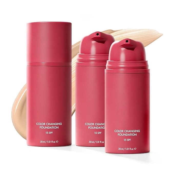 Color Changing Foundation, 2026 New Skin Tone Adapting Liquid Foundation for Women, Automatically Adjusts Makeup Application, Concealing Fine Lines And Wrinkles, Moisturizing And Hydrating (2pcs)