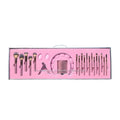 Stlalsa-Professional Makeup Brush Set, 23 Pieces, Pink and White Synthetic Brushes with Diamond Handle, for Powder, Contour, Eyeshadow Application (rosa)