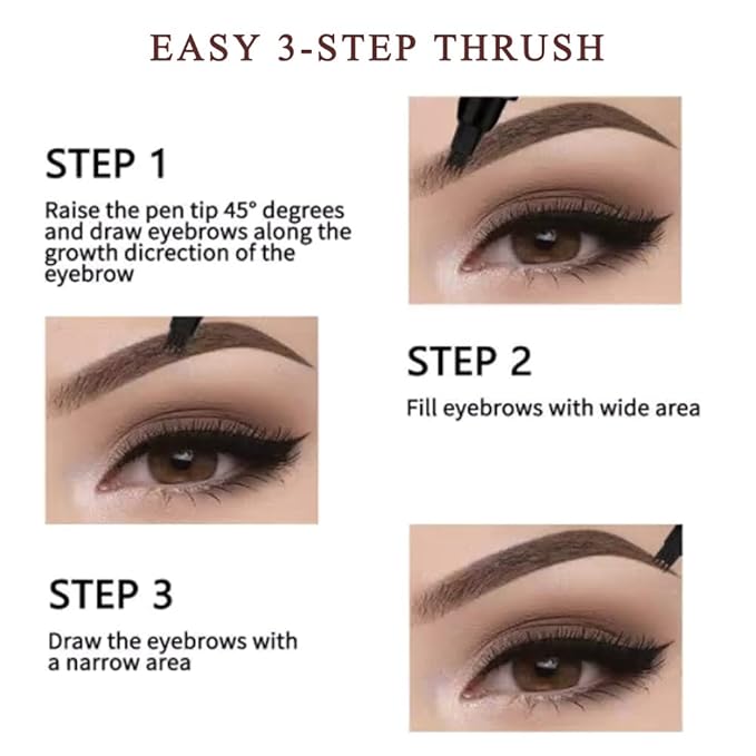 Waterproof Eyebrow Pen for Women - Microblading Tattoo Eye Brow Pencil, Long Lasting All Day, Creates Natural Looking (Auburn - 2 PCS)