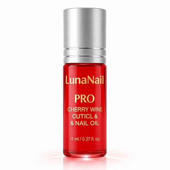 Cuticle Oil for Nails & Growth, Roll-On | Vitamin E & Jojoba Nail Strengthener Serum | Deep Hydration for Dry, Damaged Cuticles | Overnight Repair Treatment | Vegan (Cherry Wine)