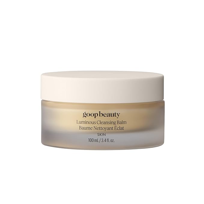 goop Beauty Cleansing Balm | Makeup Remover & Facial Cleanser for Sensitive Skin | Saffron Extract, Vitamin E, & Biofermented Cleansing Microspheres | Removes Dirt, Pollution, & Sunscreen | 3.4 fl oz