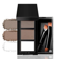 FeiCuiYun 3 Colors Eyebrow Powder Kit for Women, Long-Lasting Waterproof Matte Brow Powder, Eye Brow Powder with 2 Double-ended Eyebrow Brush, Purse-Friendly Compact (A02#Smoky Gray, 1Pcs)