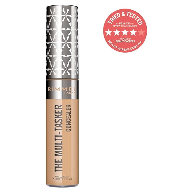 Rimmel London, Multi-Tasker Concealer, 050 Sand, Crease-Proof, Transfer-Proof, Waterproof, Up To 24-Hour Wear, Vegan Formula, 0.33oz