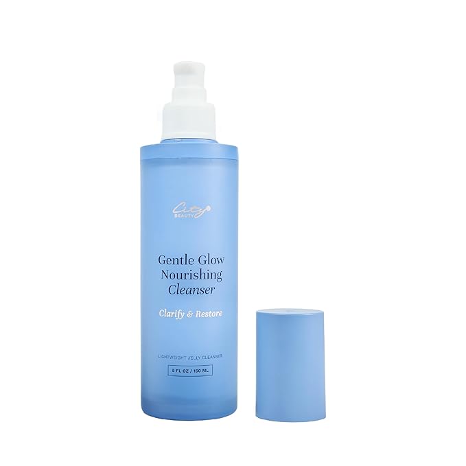 City Beauty Gentle Glow Nourishing Cleanser - 5 oz Lightweight Jelly Hydrating Face Wash for All Skin Types, Removes Oil, Makeup & Impurities, Ceramide Complex & Apple Extract for Glowing Skin