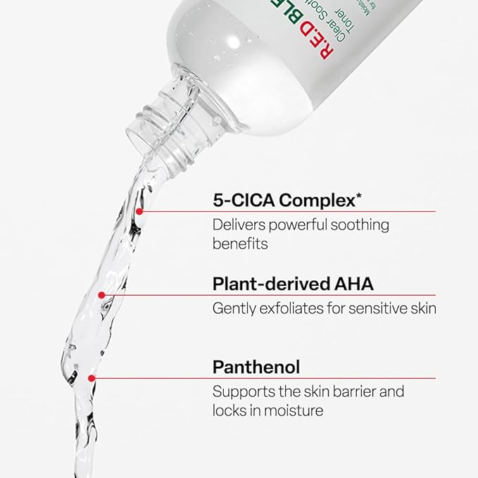 Dr. G R.E.D. Blemish Clear Soothing Toner - Korean Soothing Toner for Glowing Skin - Soothes Irritation Clear Skin - Mild Exfoliant - with AHA, BHA & Centella Asiatica - 10.14 fl oz