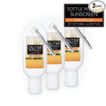 SPF 30 Sunscreen Multi-Pack by L'AUTRE PEAU | Travel Size Sunscreen for Men, Women, and Kids | Non-Greasy Water Resistant | Tropical Scent | TSA Approved | (1oz 3 Pack with Carabiner Clip)