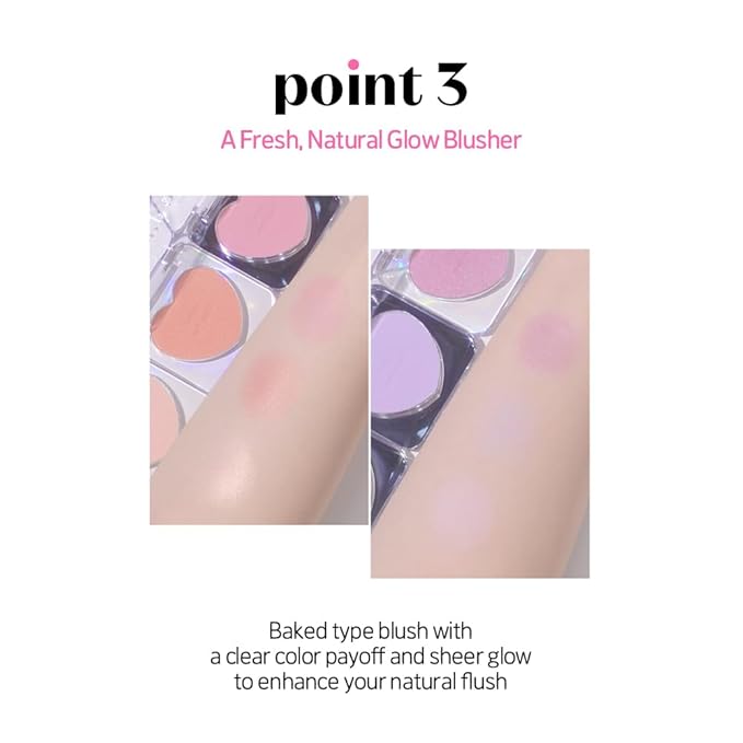 ETUDE Heart Pop Blush, Warm Sunset Cheek Color, Radiant Glow & Glossy Finish, Blendable Formula, Compact 0.2 oz – Super Sunset