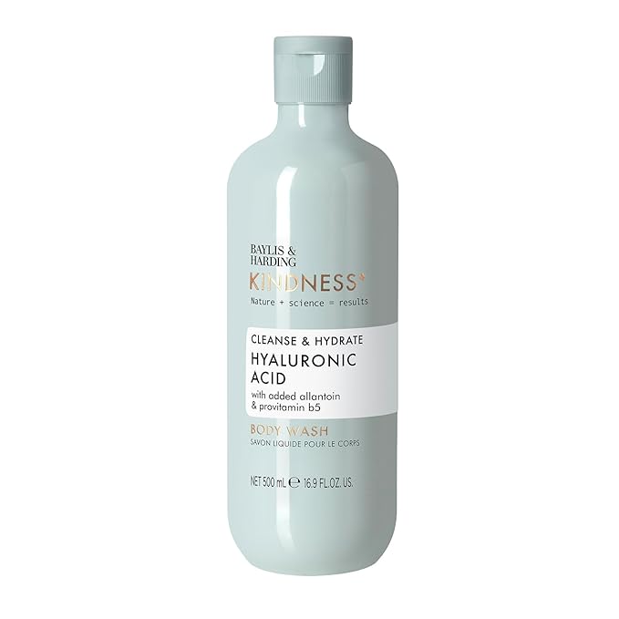 Baylis & Harding Kindness + Hyaluronic Acid, Pear & Orange Blossom Fragrance, 16.9 fl. oz Cleanse & Hydrate Body Wash (Pack of 3) - Biodegradable Formula - Vegan Friendly