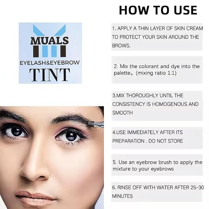 2-in-1 Eyelash & Eyebrow Tint Kit – Professional Lash & Brow Coloring Kit with Cream Developer – Long-Lasting, Waterproof & Smudge-Proof Color – Salon & Home Use