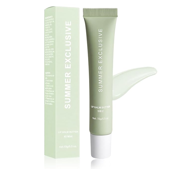 Summer Butter Lip Balm, Hydrating & Moisturizing, Natural Glow Non-Sticky Transfer-Proof, Nourishing for Dry Lips, Women-Focused Lip Care with Shea Butter (#Mint, 1Pcs)